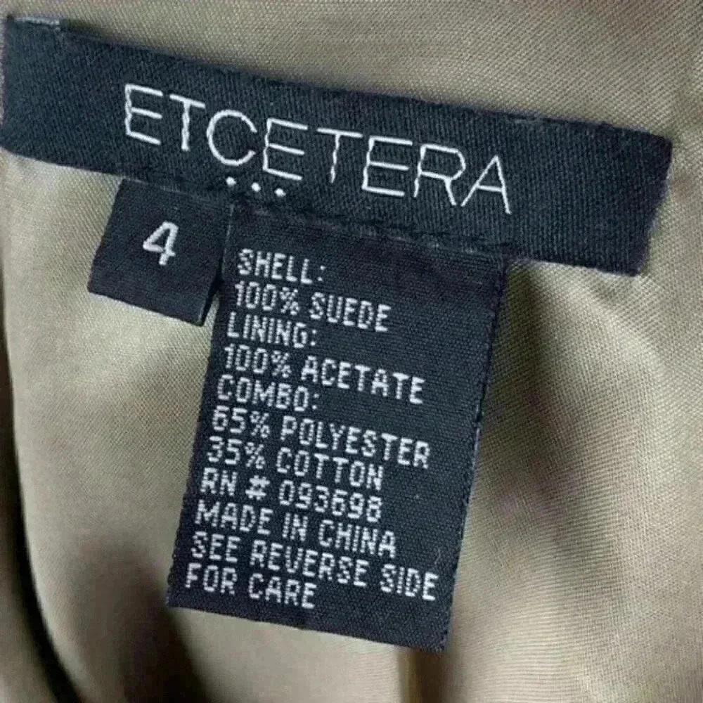 Etcetera dress 4 suede ruffled drop waist pencil - Picture 6 of 8